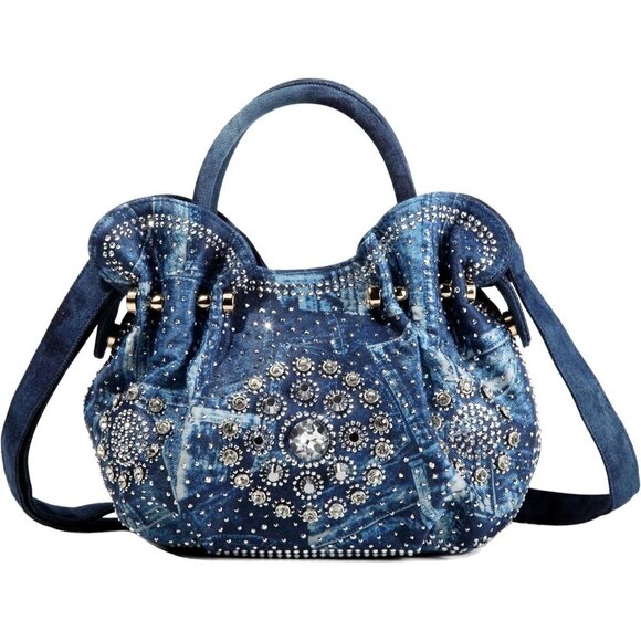 ❤️ Denim Shoulder Bags Top Handle Lady's Hobo Bags Women Purses And Handbags - Picture 1 of 7
